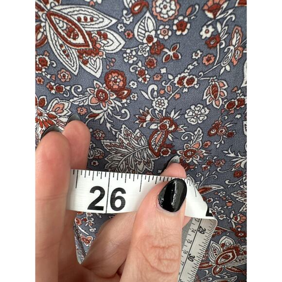 Dress Forum Dress Womens Medium Gray Floral Mini Tiered Boho Cottage Bohemian - Picture 8 of 8